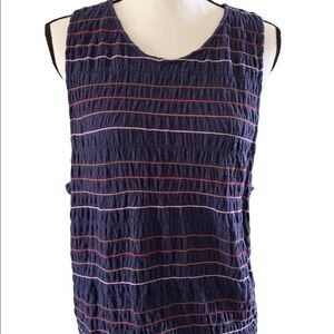 𝅺madewell Stripped Texture & Thread Sleeveless Shirt - Like New, XXL